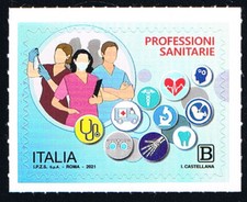 Italia francobollo professioni usato  Prad am Stilfserjoch