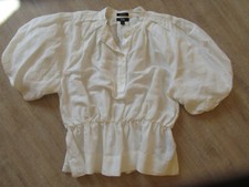 Leinenbluse pleplum weiß gebraucht kaufen  Peine