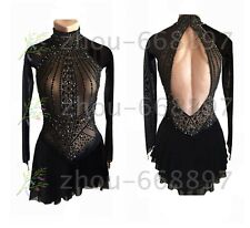 Vestido de patinaje artístico para mujeres vestidos de patinaje sobre hielo personalizados negro segunda mano  Embacar hacia Mexico