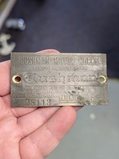 Scooter Cushman Motor Works Lincoln Nebraska placa de latão etiqueta  comprar usado  Enviando para Brazil