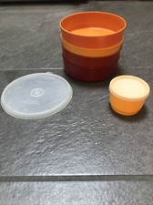 Tupperware Wonder Bowls Cereal Harvest Colors Lote de 4 #1405 Uma Tampa Vintage comprar usado  Enviando para Brazil