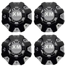 Pacote com 4 tampas de centro de roda 320L203 XM Xtreme Mudder preto e cromado com parafusos! comprar usado  Enviando para Brazil