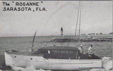 Cartão postal vintage não publicado The Roganne Fishing Boat Sarasota Florida comprar usado  Enviando para Brazil