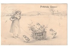 1910 bambina carretto usato  Italia