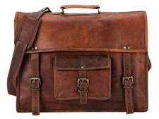 Bolsa satchel masculina couro genuíno laptop mensageiro bolsa escolar de ombro, usado comprar usado  Enviando para Brazil