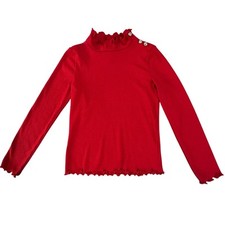 Janie and Jack gola alta vermelha com nervuras com rosetas douradas tamanho 6 feminino, usado comprar usado  Enviando para Brazil