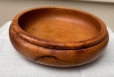 Tigela de madeira de cerejeira feita à mão feita à mão 2019 - Assinada pelo artista, usado comprar usado  Enviando para Brazil