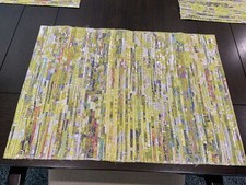 Placemats de papel laminado reciclado feitos à mão multicolorido prata ponto arte conjunto de 8 comprar usado  Enviando para Brazil