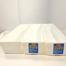 Conjunto organizador de gaveta Rubbermaid vintage 3 caixas de plástico branco 2912 recipientes comprar usado  Enviando para Brazil