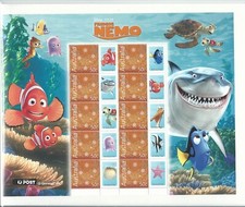 2004 Finding Nemo selos de 10 x 50 centavos com etiquetas especiais folha grande MUH/MNH comprar usado  Enviando para Brazil