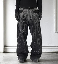 Novo Jeans Masculino de Luxo Baggy Strass Diamante Moda Alta Qualidade Preto Azul, usado comprar usado Novo Jeans Masculino de Luxo Baggy Strass Diamante Moda Alta Qualidade Preto Azul, usado comprar usado  Enviando para Brazil