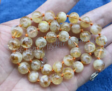 Colar de contas redondas de cristal de quartzo citrino amarelo natural genuíno 14-48"" 6-10mm comprar usado  Enviando para Brazil