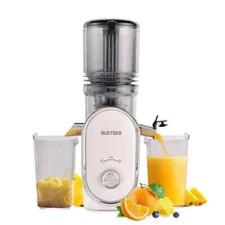 Espremedor de prensa a frio SUSTEAS 300W 5,3 polegadas calha de alimentação grande capacidade 1,5L bege comprar usado  Enviando para Brazil