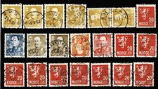 NORVEGE / NORWAY - Selection King Olaf & Lion Issues with round postmarks (x21) comprar usado  Enviando para Brazil
