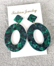 Green earrings marble for sale  LONDON