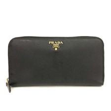 Carteira longa PRADA Saffiano couro com zíper ao redor preta/6BF0016, usado comprar usado  Enviando para Brazil