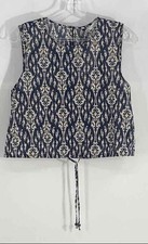 Blusa Zara Feminina Azul Branca Padrão Ikat Sem Mangas Cordão Ava Tamanho P comprar usado  Enviando para Brazil