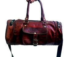Bolsa Couro Homens Duffle Viagem Bagagem Academia vintage genuíno Fim De Semana durante a noite Novo, usado comprar usado  Enviando para Brazil