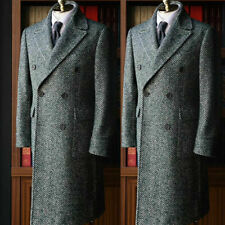 Usado, Casaco blazer masculino inverno espinha de peixe peito duplo longo jaqueta de lã comprar usado  Enviando para Brazil