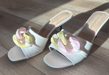 NOVO Sapato Feminino Biqueira Aberta Verão Gatinho 2" Salto Slides Vestido de Festa Sandálias Igreja comprar usado  Enviando para Brazil