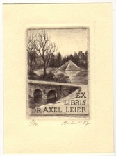 DETLEV OLSCHEWSKI: Exlibris für Axel Leier, Branitzer Park na sprzedaż  Wysyłka do Poland