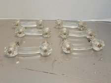 Usado, Lote de 6 puxadores de gaveta dupla de vidro transparente vintage 4" em excelente estado usado comprar usado  Enviando para Brazil