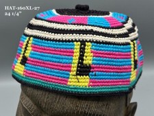 Chapéu Kufi Africano Multicolorido Algodão Tecido Maiores Tamanhos comprar usado  Enviando para Brazil