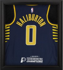 Tyrese Haliburton Pacers Signed Nike Icon Jersey Shadowbox w/2025 EC Champs Logo na sprzedaż  Wysyłka do Poland