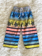 Bermuda de praia vintage rara anos 80 90 estampa gráfica LONGA verão L 16/18 comprar usado  Enviando para Brazil