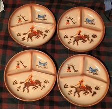 4 placas de grelha NASCO ESMALTADA 11" RODEIO COWBOY CHUCK WAGON WESTERN MEADOS DO SÉCULO comprar usado  Enviando para Brazil