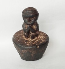 Antiga figura humana primitiva pote de manteiga de madeira tampa theki do Nepal, TL16 comprar usado  Enviando para Brazil