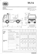 VOLVO TRUCK / TRACTEUR 4X2 / TYPE TFL 7 A / FICHE TECHNIQUE de  1988, usado comprar usado  Enviando para Brazil