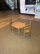Conjunto de mesa e cadeira de madeira infantil 3 peças vintage vem montado comprar usado  Enviando para Brazil