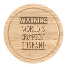 Warning World's Grumpiest Marido Redondo Cortar Queso Tabla Mejor San Valentín comprar usado  Enviando para Brazil