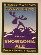PURPLE MOOSE cervejaria SNOWDONIA ALE bomba clipe barril cerveja distintivo País de Gales comprar usado  Enviando para Brazil