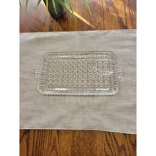 Usado, Bandeja de lanches vintage, prato de almoço, ancoragem, vidro transparente, retângulo comprar usado  Enviando para Brazil
