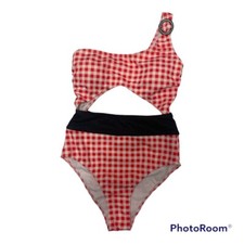 Novo Maiô ModCloth Sierra One Piece Texturizado Xadrez Ombro Vermelho Tamanho Pequeno comprar usado  Enviando para Brazil