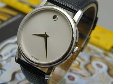 MOVADO MOSTRADOR BRANCO RELÓGIO MUSEU MASCULINO CRISTAL DE SAFIRA EXCELENTE comprar usado  Enviando para Brazil