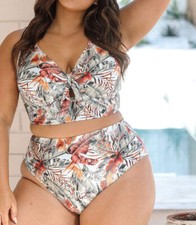 Top de biquíni Artesands Eco Paradise Cezanne Cup EUA plus size 20 marfim multi comprar usado  Enviando para Brazil