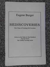 Rediscoveries eugene burger for sale  PRESTON