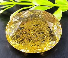 74 CT REQUINTADO QUARTZO RUTILADO DOURADO CORTE OVAL CERTIFICADO PEDRA PRECIOSA SOLTA MUO comprar usado  Enviando para Brazil