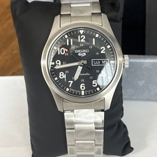 Relógio automático masculino SEIKO 5 aço inoxidável mostrador preto - SRPG27 MSRP: US$ 295 comprar usado  Enviando para Brazil