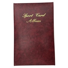 Álbum de almacenamiento de tarjetas deportivas plegable de cuero borgoña de cuatro secciones segunda mano  Embacar hacia Mexico