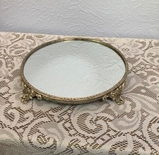 Espelho de exibição antigo de vaidade planalto ~ Banhado a ouro ~ 10” comprar usado  Enviando para Brazil