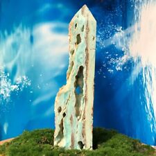 Pedra de cura torre ponto cristal quartzo hemimorfito azul celeste natural 430G, usado comprar usado  Enviando para Brazil