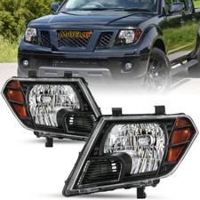 Faróis pretos para caminhão Nissan Frontier 2009-2021 par esquerdo e direito comprar usado  Enviando para Brazil