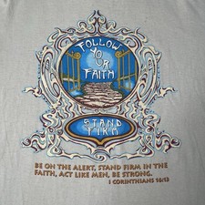 Camiseta cristã vintage década de 1990 ponto único firme L Jesus corinthians comprar usado  Enviando para Brazil