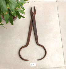 Pinças de ferro rústicas vintage ferramenta de ferreiro utensílio antigo forjado à mão para lareira comprar usado  Enviando para Brazil