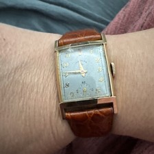 Relógio Lord Elgin folheado a ouro 14k pulseira de couro cronógrafo funcionando , usado comprar usado  Enviando para Brazil