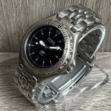 Relógio masculino vintage preto fóssil aço inoxidável prata com nova bateria comprar usado  Enviando para Brazil